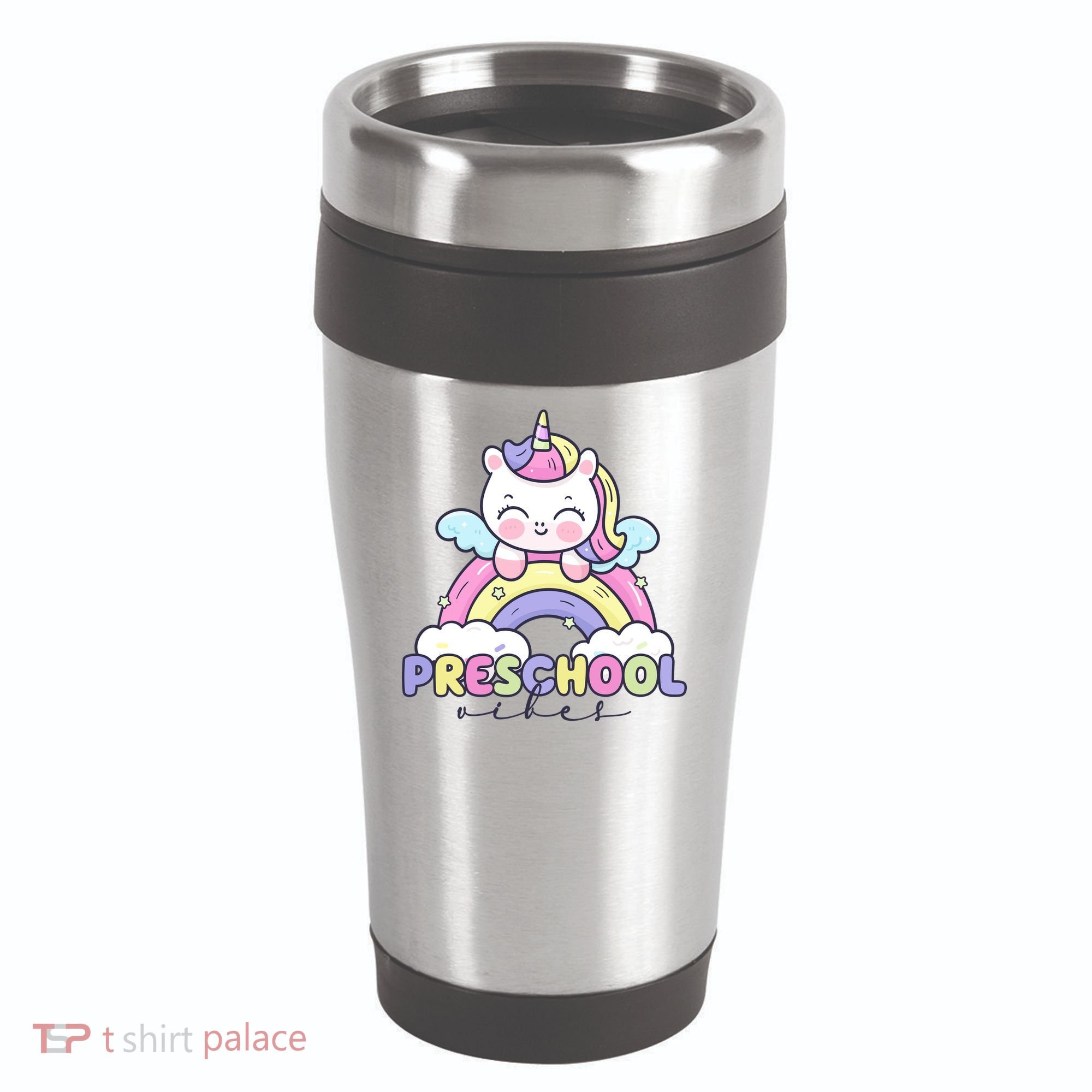 Preschool Vibes Cute Unicorn Pre School 16oz Travel Tumbler