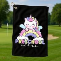 Preschool Vibes Cute Unicorn Pre School Golf Towel thumb 1