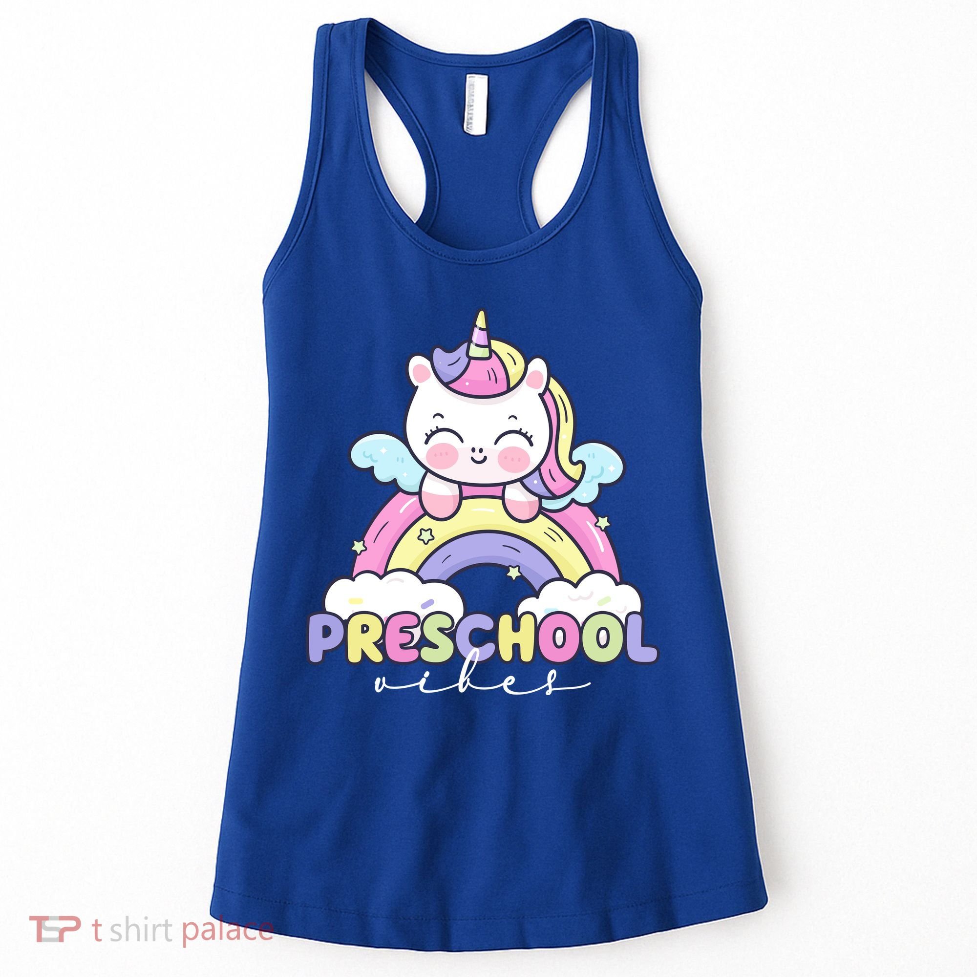 Preschool Vibes Cute Unicorn Pre School Women's Tank Top