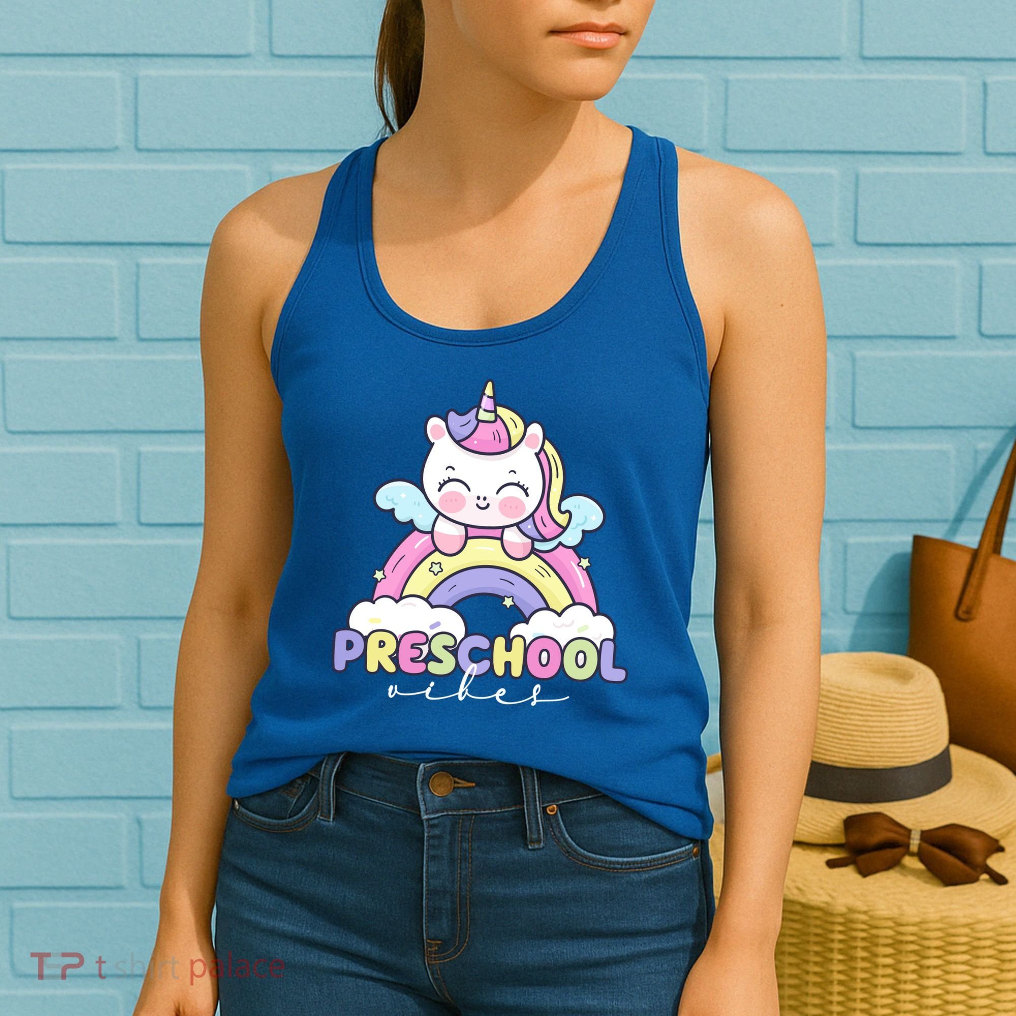Preschool Vibes Cute Unicorn Pre School Women's Tank Top