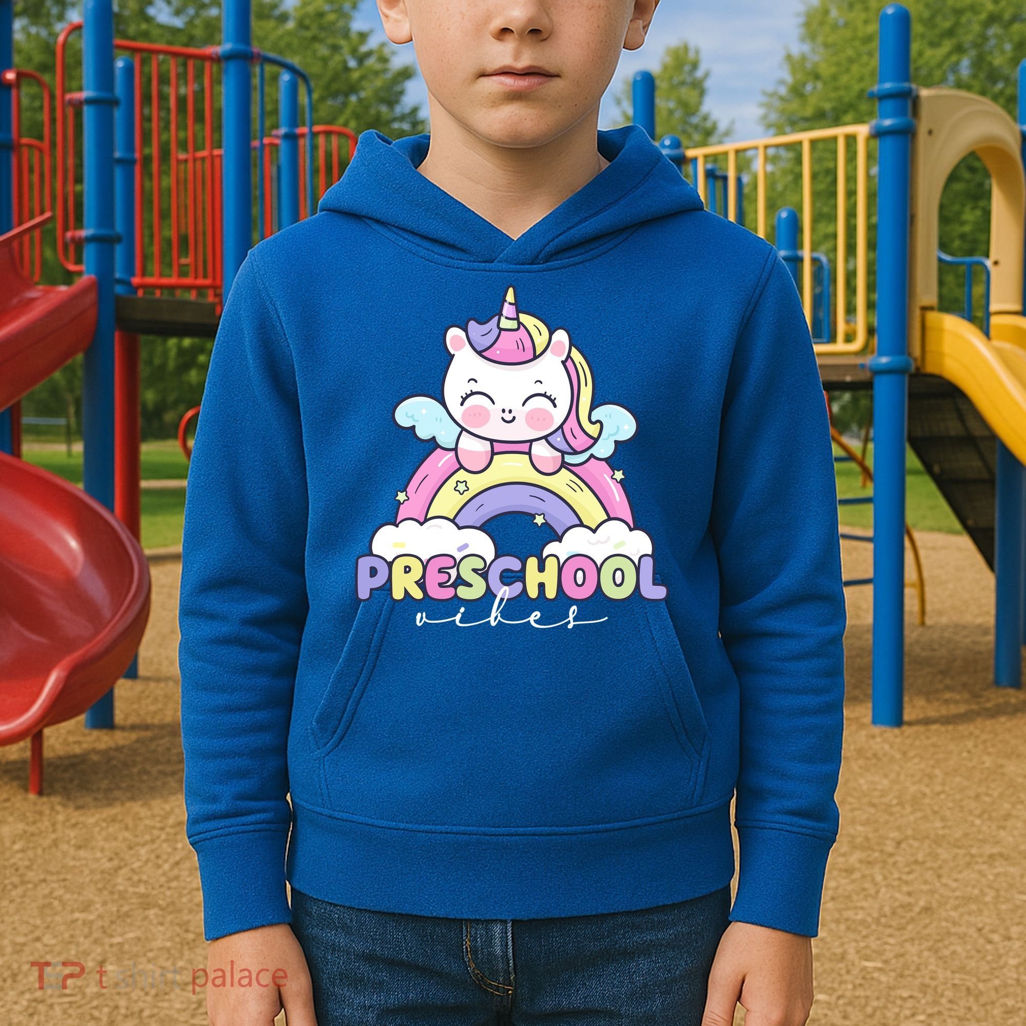 Preschool Vibes Cute Unicorn Pre School Kids Hoodie