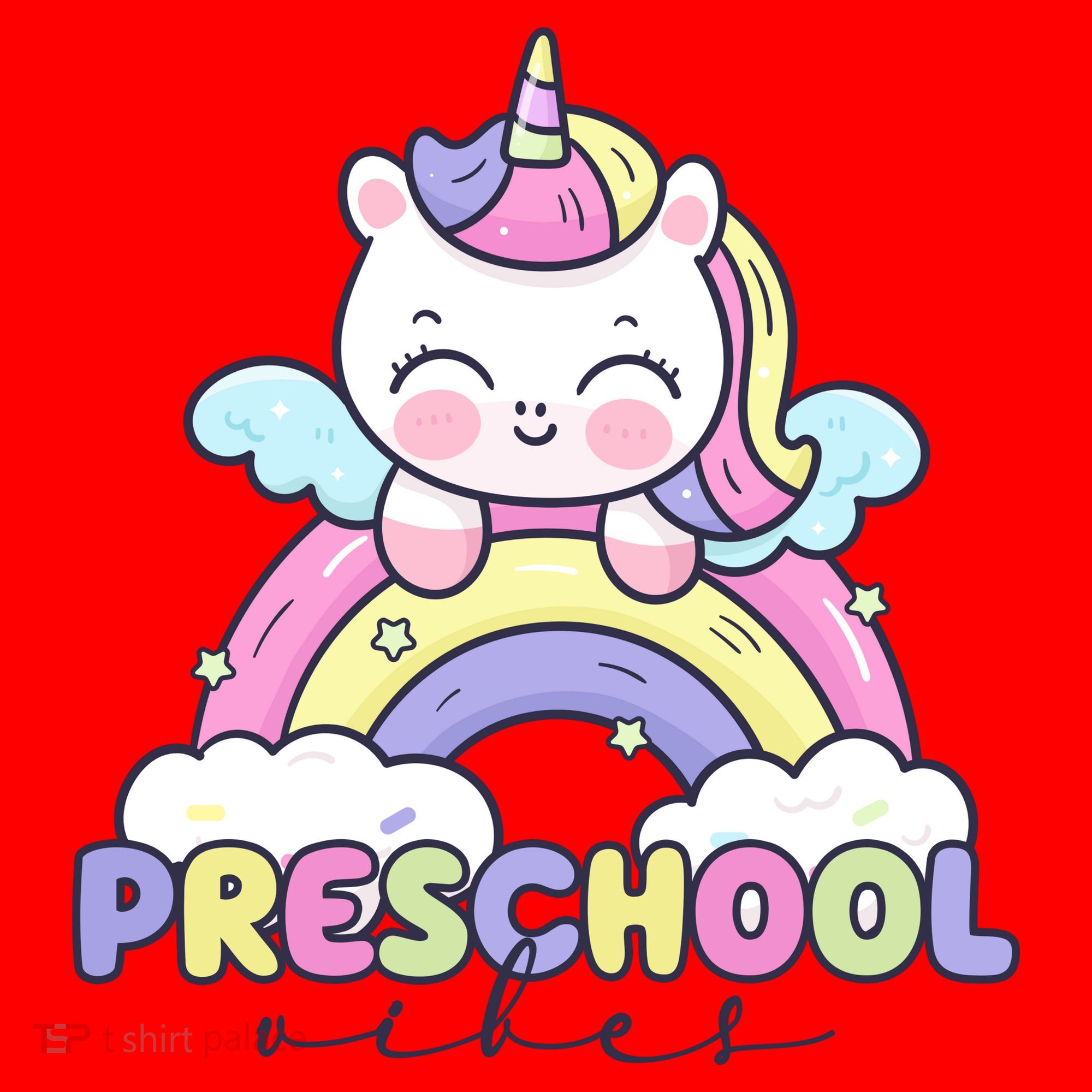 Preschool Vibes Cute Unicorn Pre School Santa Hat