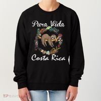 Pura Vida Costa Rica Floral Cute Sleepy Sloth Funny Gift Women's Sweatshirt thumb 0