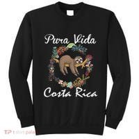 Pura Vida Costa Rica Floral Cute Sleepy Sloth Funny Gift Sweatshirt thumb 0
