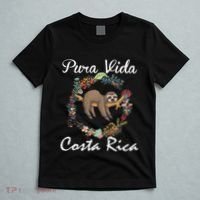 Pura Vida Costa Rica Floral Cute Sleepy Sloth Funny Gift T-Shirt thumb 5