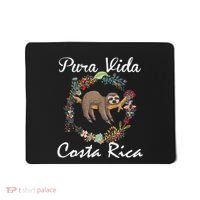 Pura Vida Costa Rica Floral Cute Sleepy Sloth Funny Gift Mousepad thumb 0
