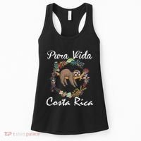 Pura Vida Costa Rica Floral Cute Sleepy Sloth Funny Gift Women's Tank Top thumb 0