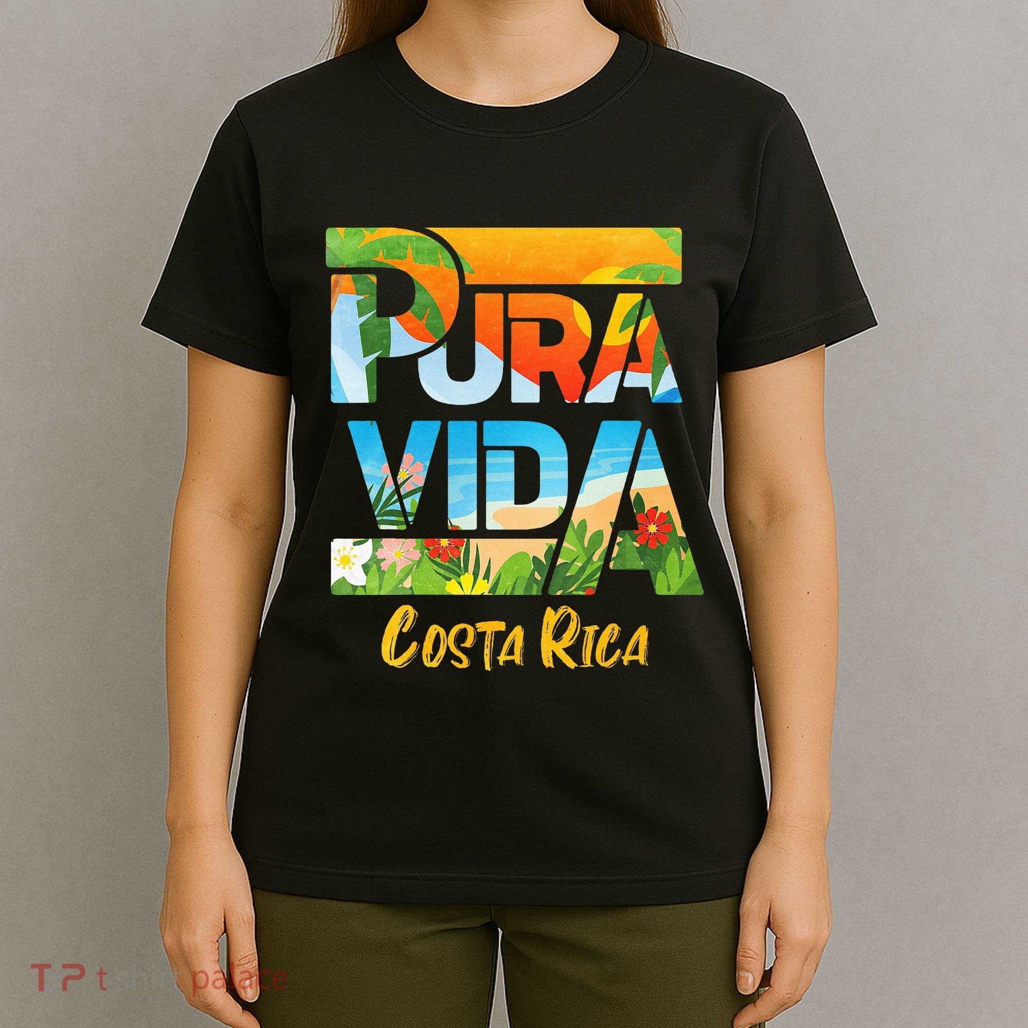 Pura Vida Costa Rica Souvenir Cool Central America Travel T-Shirt