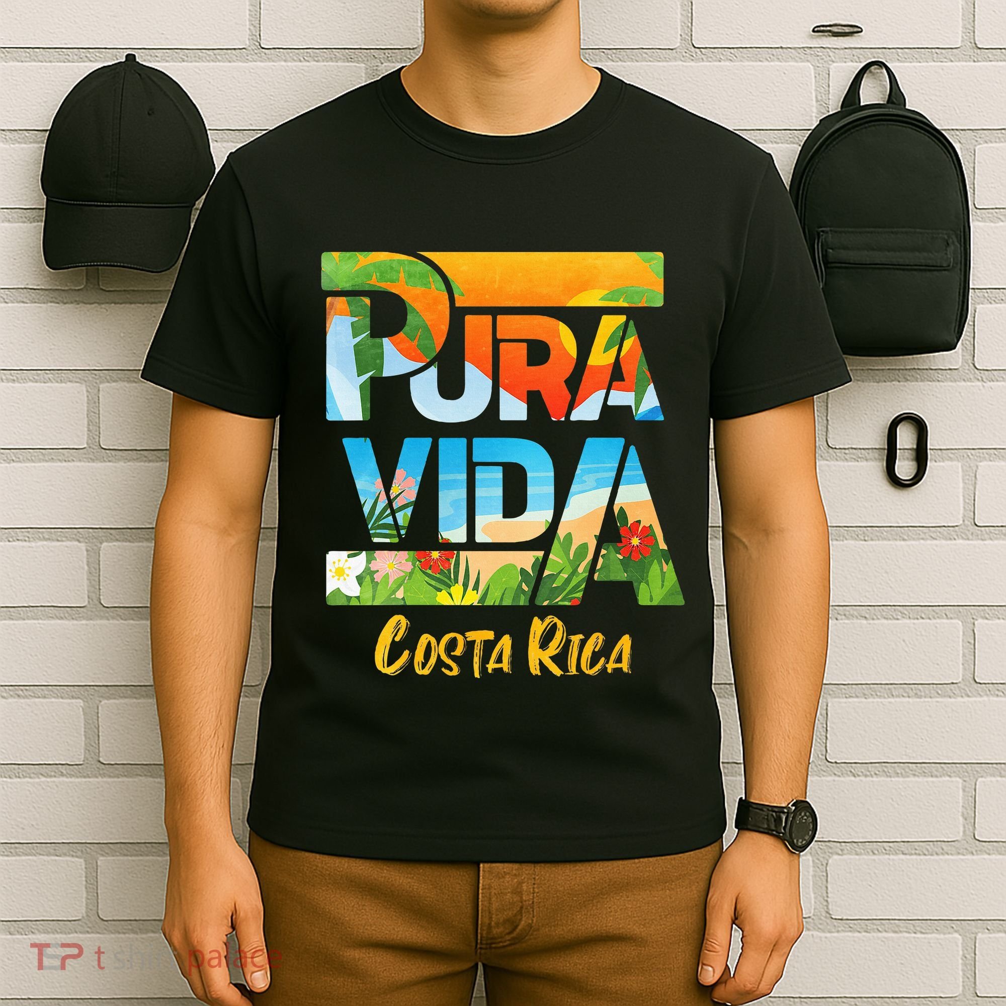 Pura Vida Costa Rica Souvenir Cool Central America Travel T-Shirt
