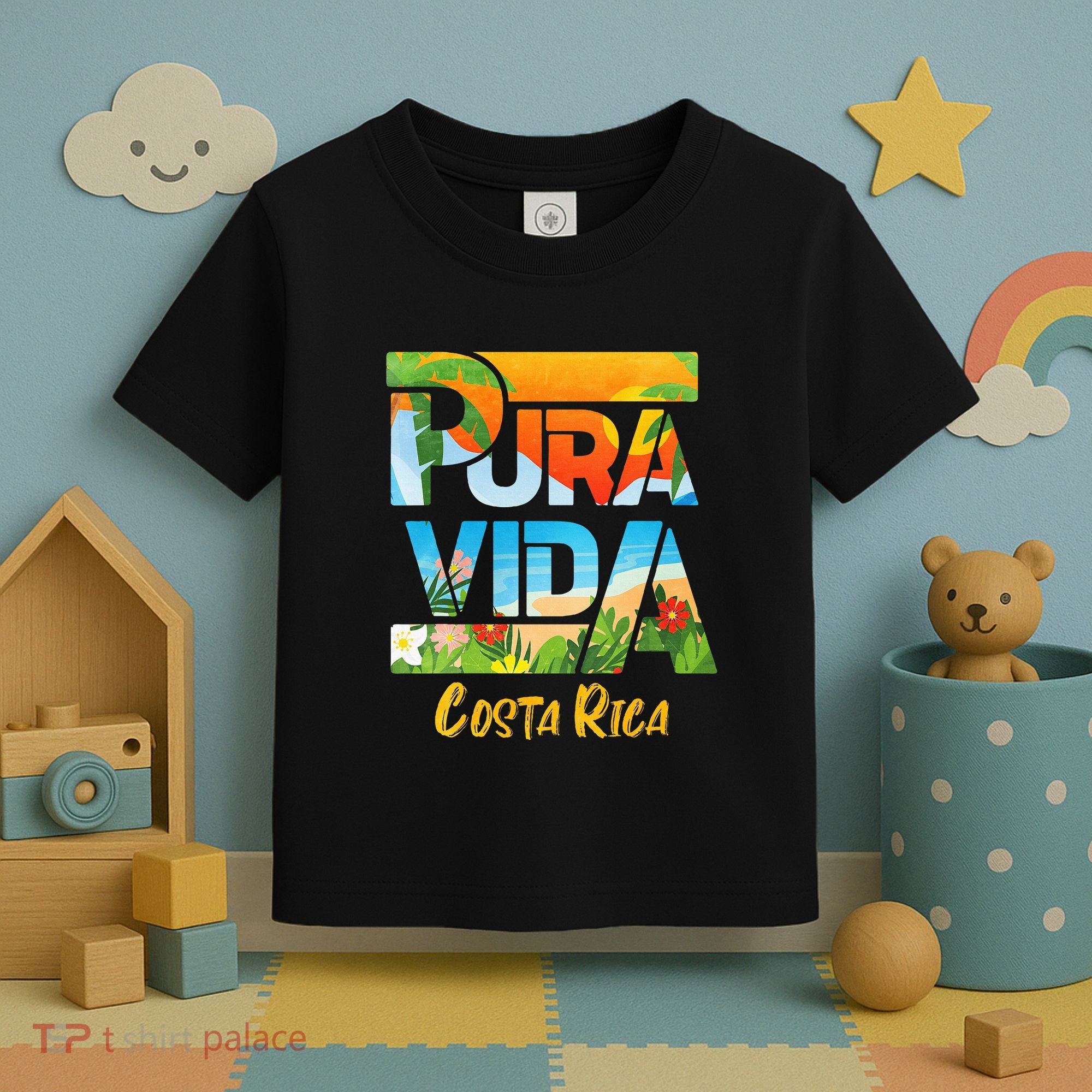 Pura Vida Costa Rica Souvenir Cool Central America Travel Toddler T-Shirt