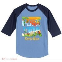 Pura Vida Costa Rica Souvenir Cool Central America Travel Raglan Baseball Sleeve Shirt thumb 0