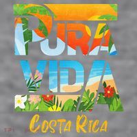 Pura Vida Costa Rica Souvenir Cool Central America Travel Women's Racerback Cropped Tank thumb 2