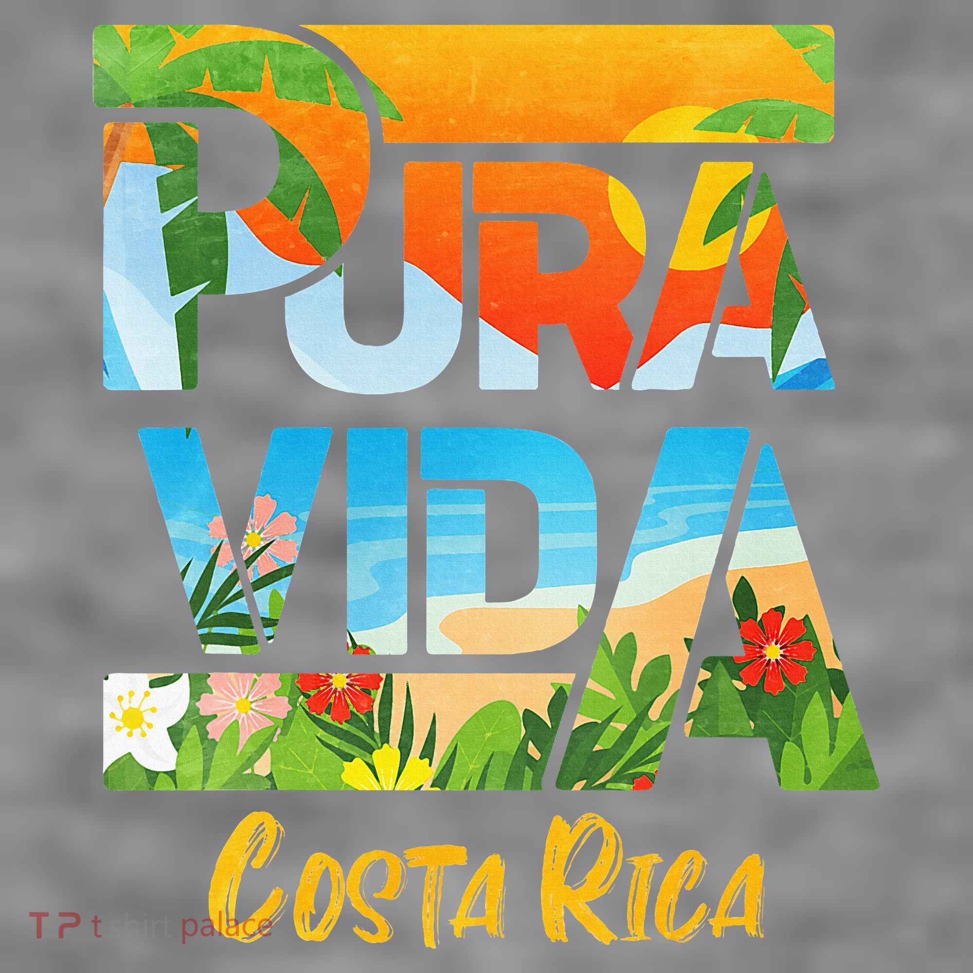 Pura Vida Costa Rica Souvenir Cool Central America Travel Women's Racerback Cropped Tank