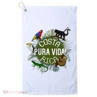 Pura Vida Costa Rica ! Party Animals! Golf Towel thumb 0