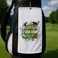 Pura Vida Costa Rica ! Party Animals! Golf Towel thumb 2