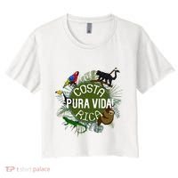 Pura Vida Costa Rica ! Party Animals! Women's Crop Top Tee thumb 0