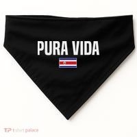 Pura Vida Costa Rican Slang Costa Rica Flag USA-Made Doggie Bandana thumb 0