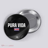 Pura Vida Costa Rican Slang Costa Rica Flag Button thumb 0