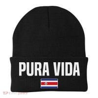 Pura Vida Costa Rican Slang Costa Rica Flag Beanie thumb 0