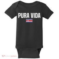 Pura Vida Costa Rican Slang Costa Rica Flag Baby Bodysuit thumb 0