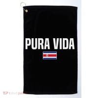 Pura Vida Costa Rican Slang Costa Rica Flag Golf Towel thumb 0