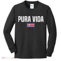 Pura Vida Costa Rican Slang Costa Rica Flag Kids Long Sleeve Shirt thumb 0