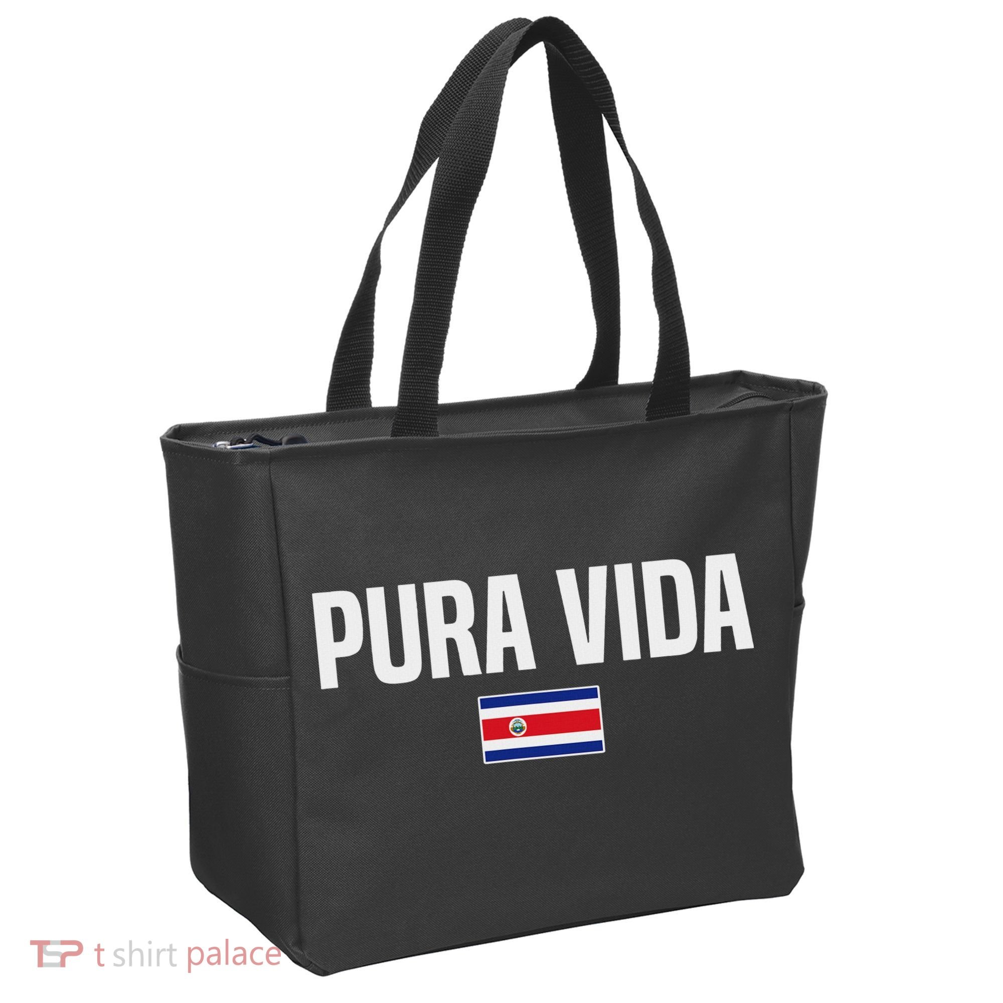 Pura Vida Costa Rican Slang Costa Rica Flag Tote Bag