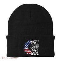 Patriotic Veterans Day Being A Veterans Wife Is An Honor Beanie thumb 0