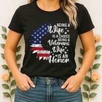 Patriotic Veterans Day Being A Veterans Wife Is An Honor Women's T-Shirt thumb 2