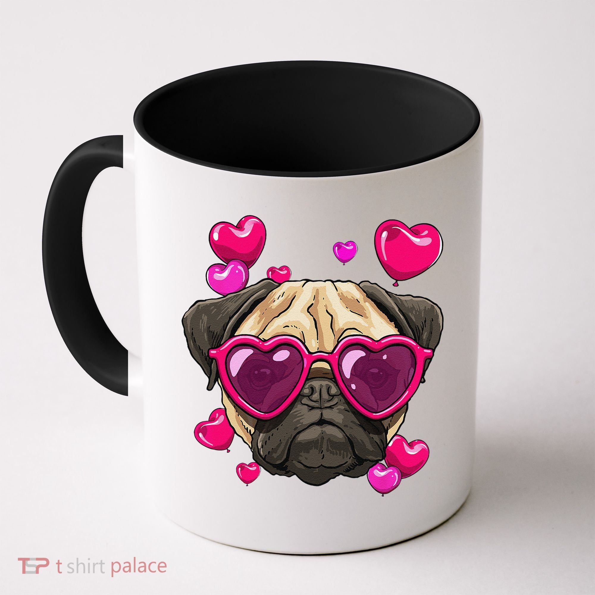 Pug Valentines Day Heart Pug Dog Lover Coffee Mug