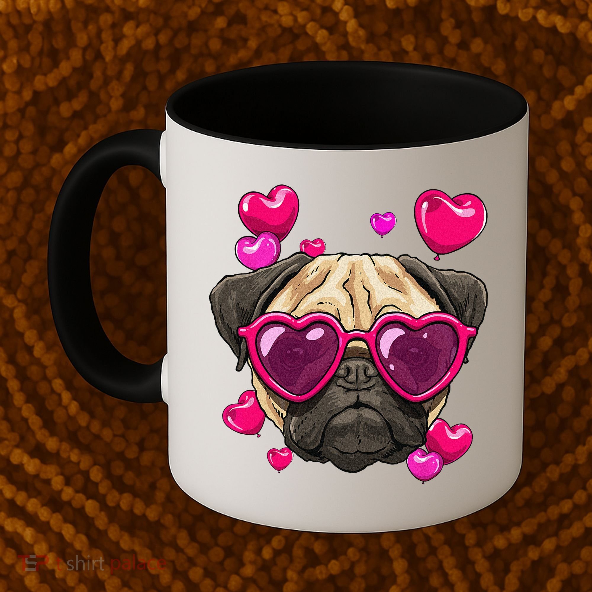 Pug Valentines Day Heart Pug Dog Lover Coffee Mug