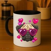 Pug Valentines Day Heart Pug Dog Lover Coffee Mug thumb 4