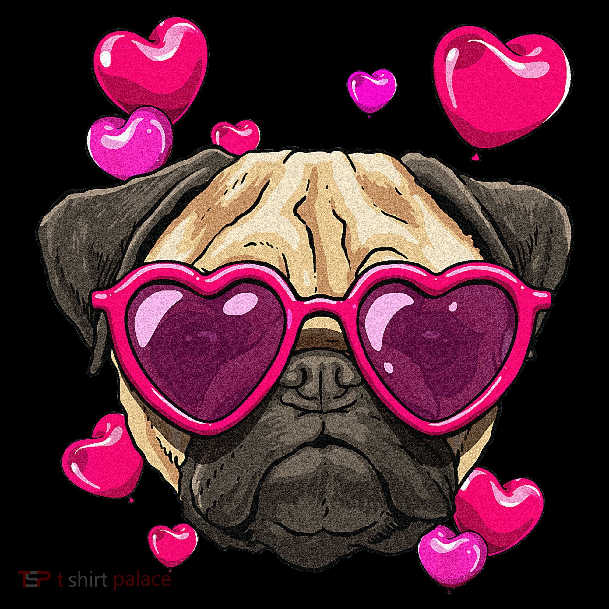 Pug Valentines Day Heart Pug Dog Lover Coffee Mug