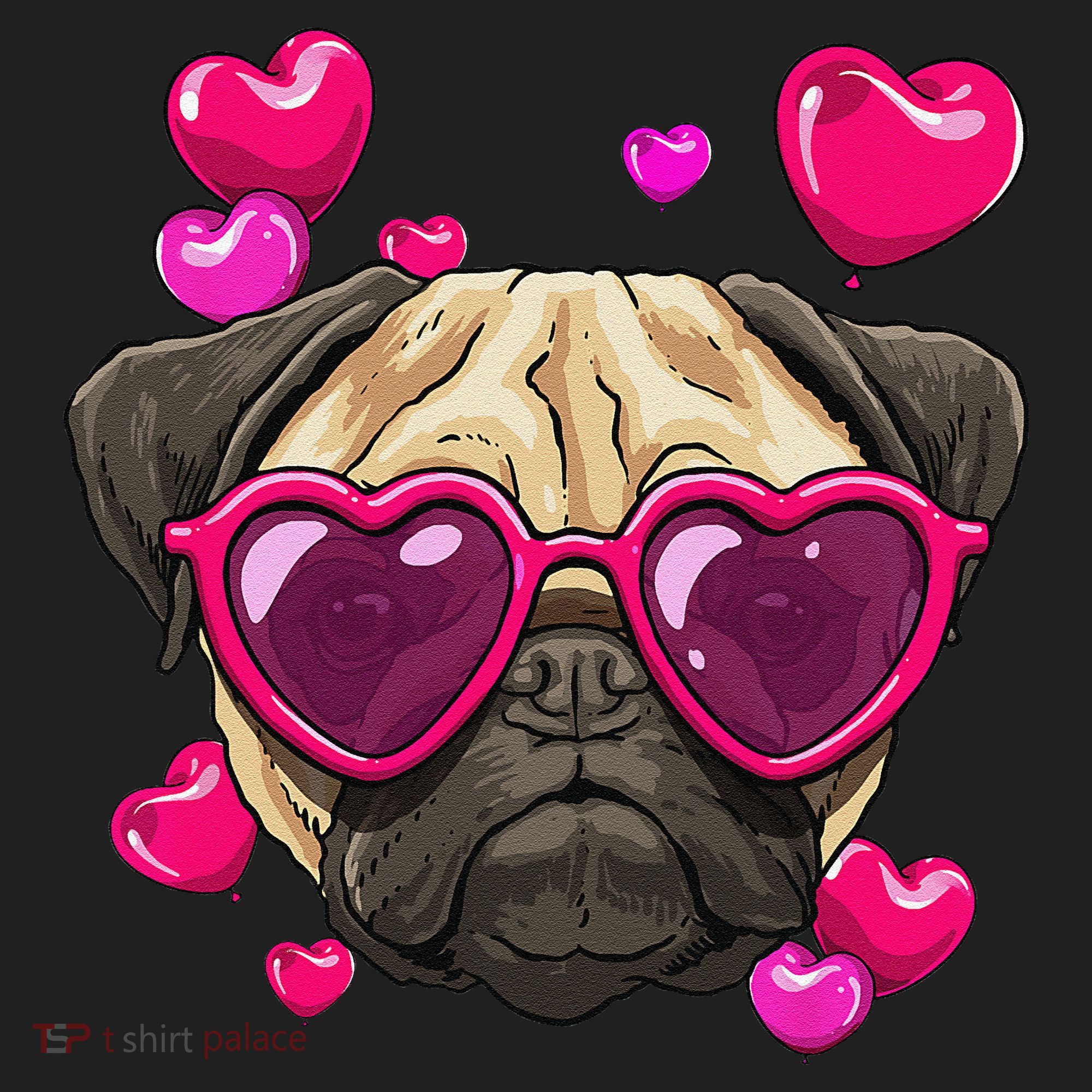 Pug Valentines Day Heart Pug Dog Lover Beanie