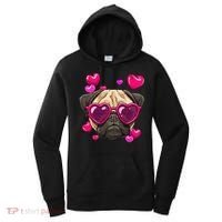 Pug Valentines Day Heart Pug Dog Lover Women's Hoodie thumb 0