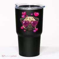 Pug Valentines Day Heart Pug Dog Lover Tumbler thumb 0