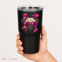 Pug Valentines Day Heart Pug Dog Lover Tumbler thumb 2