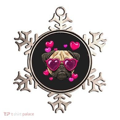 Pug Valentines Day Heart Pug Dog Lover Ornament