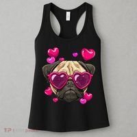 Pug Valentines Day Heart Pug Dog Lover Women's Tank Top thumb 3