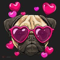 Pug Valentines Day Heart Pug Dog Lover Golf Towel thumb 3