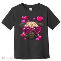 Pug Valentines Day Heart Pug Dog Lover Toddler T-Shirt thumb 0