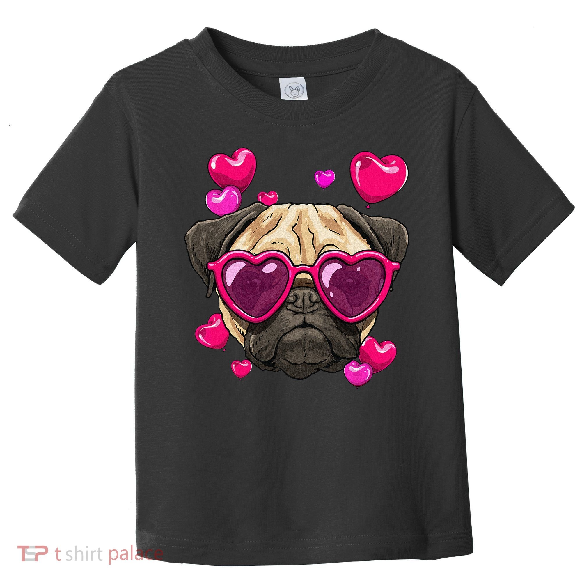 Pug Valentines Day Heart Pug Dog Lover Toddler T-Shirt