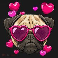 Pug Valentines Day Heart Pug Dog Lover Visor thumb 3