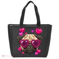 Pug Valentines Day Heart Pug Dog Lover Tote Bag thumb 0