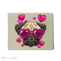 Pug Valentines Day Heart Pug Dog Lover Mousepad thumb 0