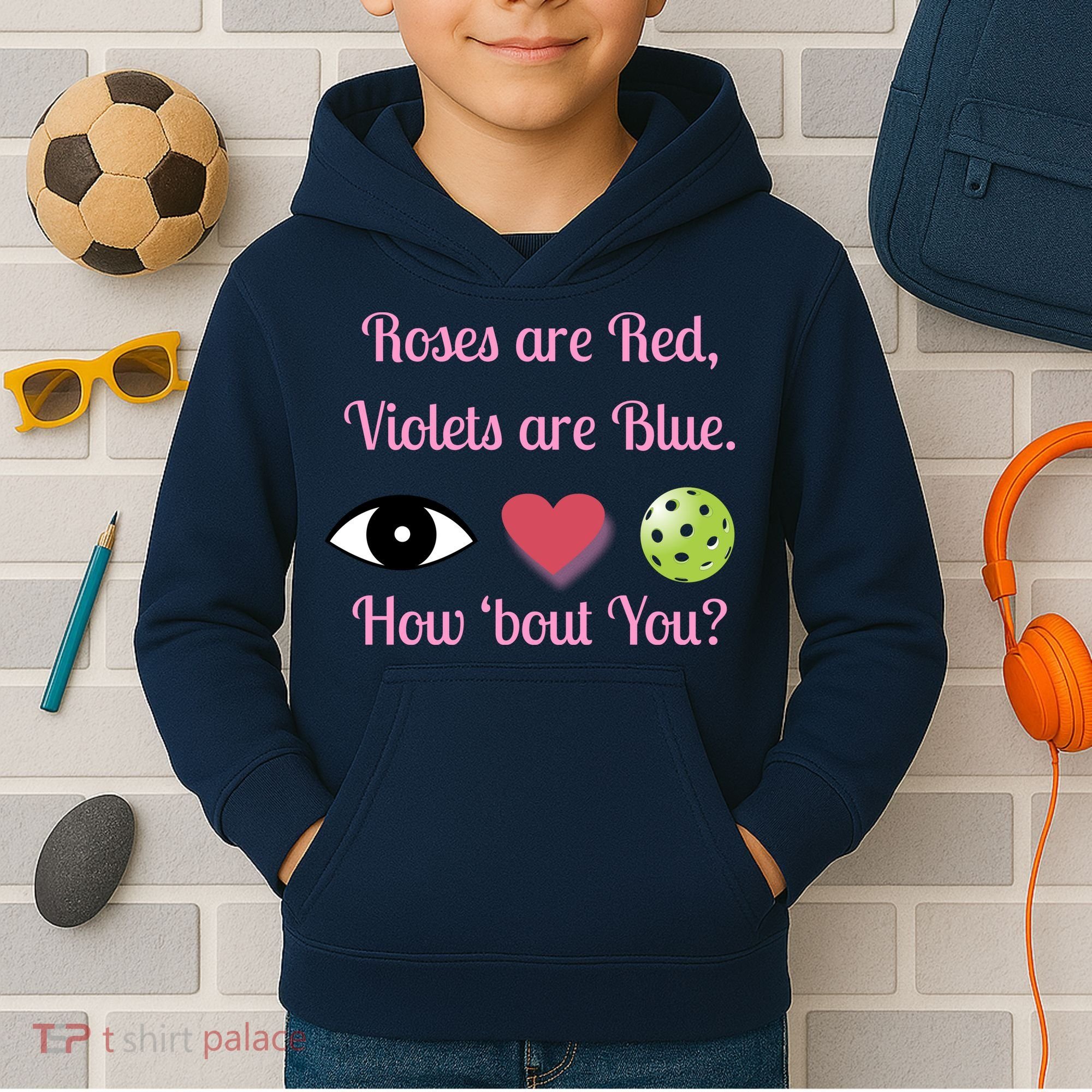 Pickleball Valentines Day, Fun Pickleball, Pickleball Heart Kids Hoodie