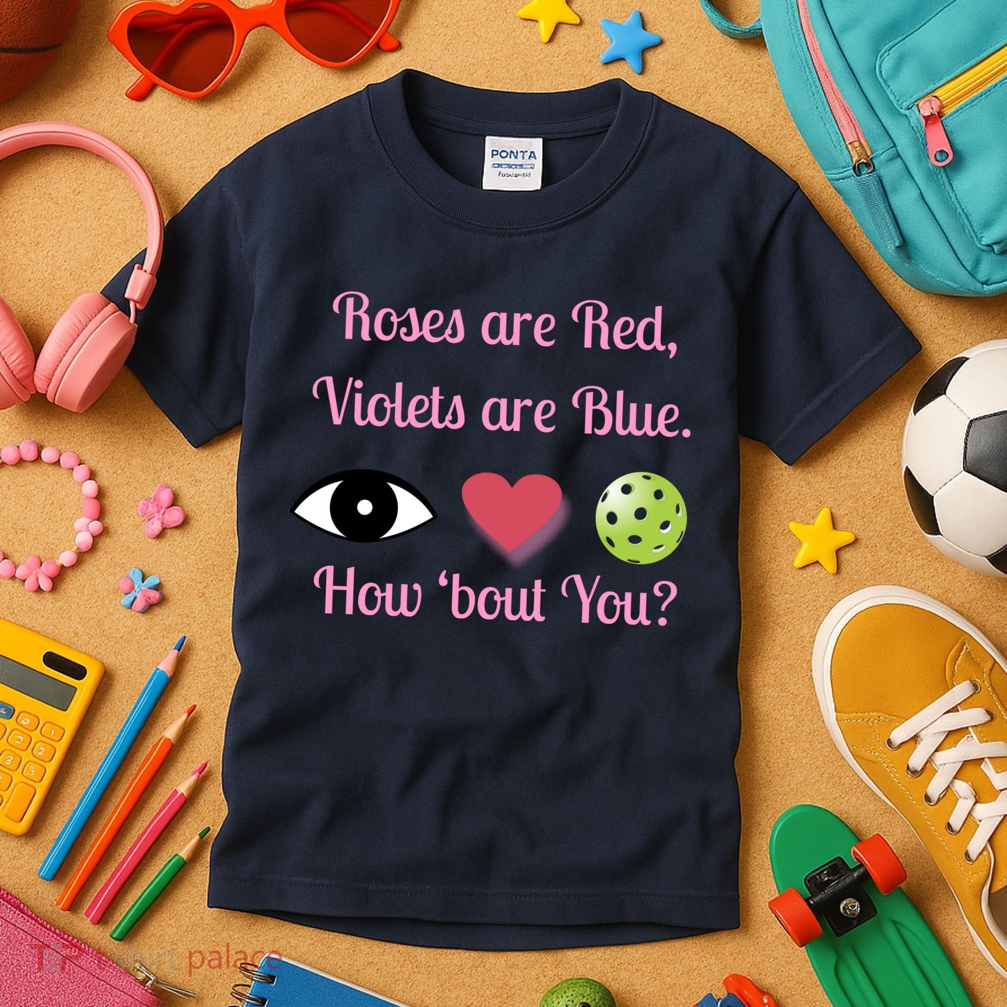 Pickleball Valentines Day, Fun Pickleball, Pickleball Heart Kids T-Shirt