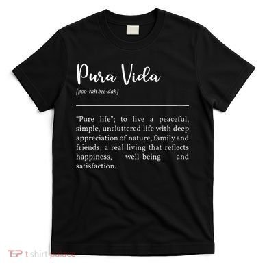 Pura Vida Definition In White Typographic T-Shirt