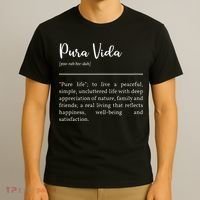 Pura Vida Definition In White Typographic T-Shirt thumb 3