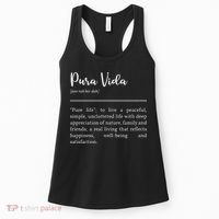 Pura Vida Definition In White Typographic Women's Tank Top thumb 0